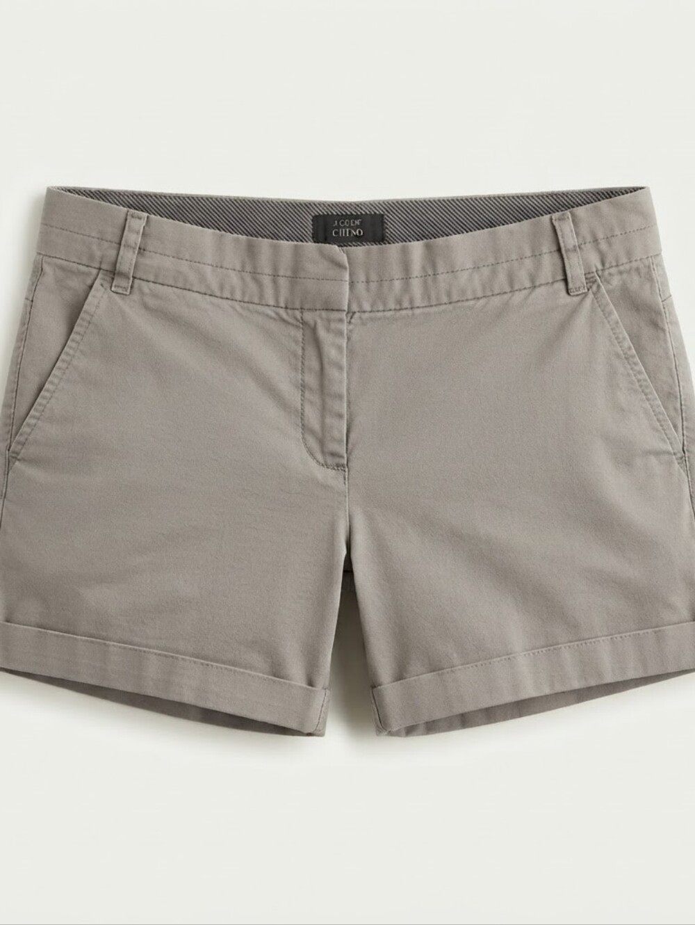 J.Crew Gray Chino Shorts Size 12 Mid Rise Casual Cotton Summer Shorts